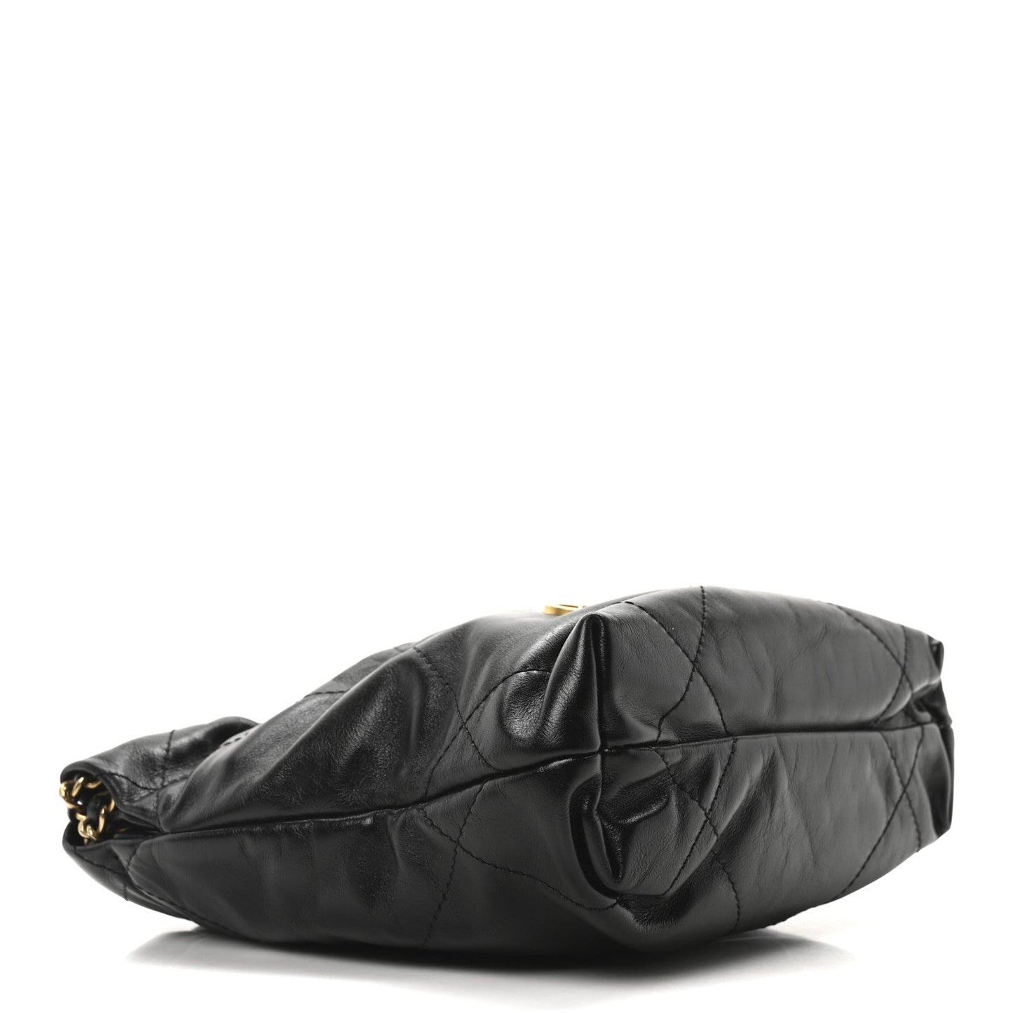 Shiny Calfskin Quilted Mini Chanel 22 Black