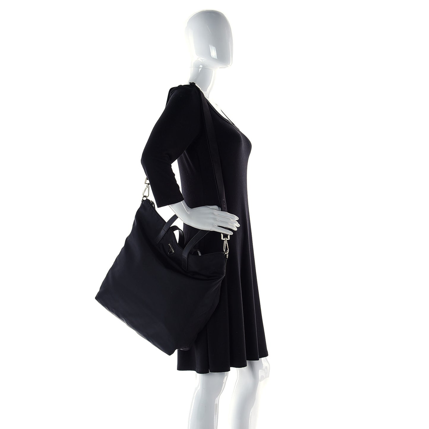 Tessuto Nylon Vela Shopping Tote Black