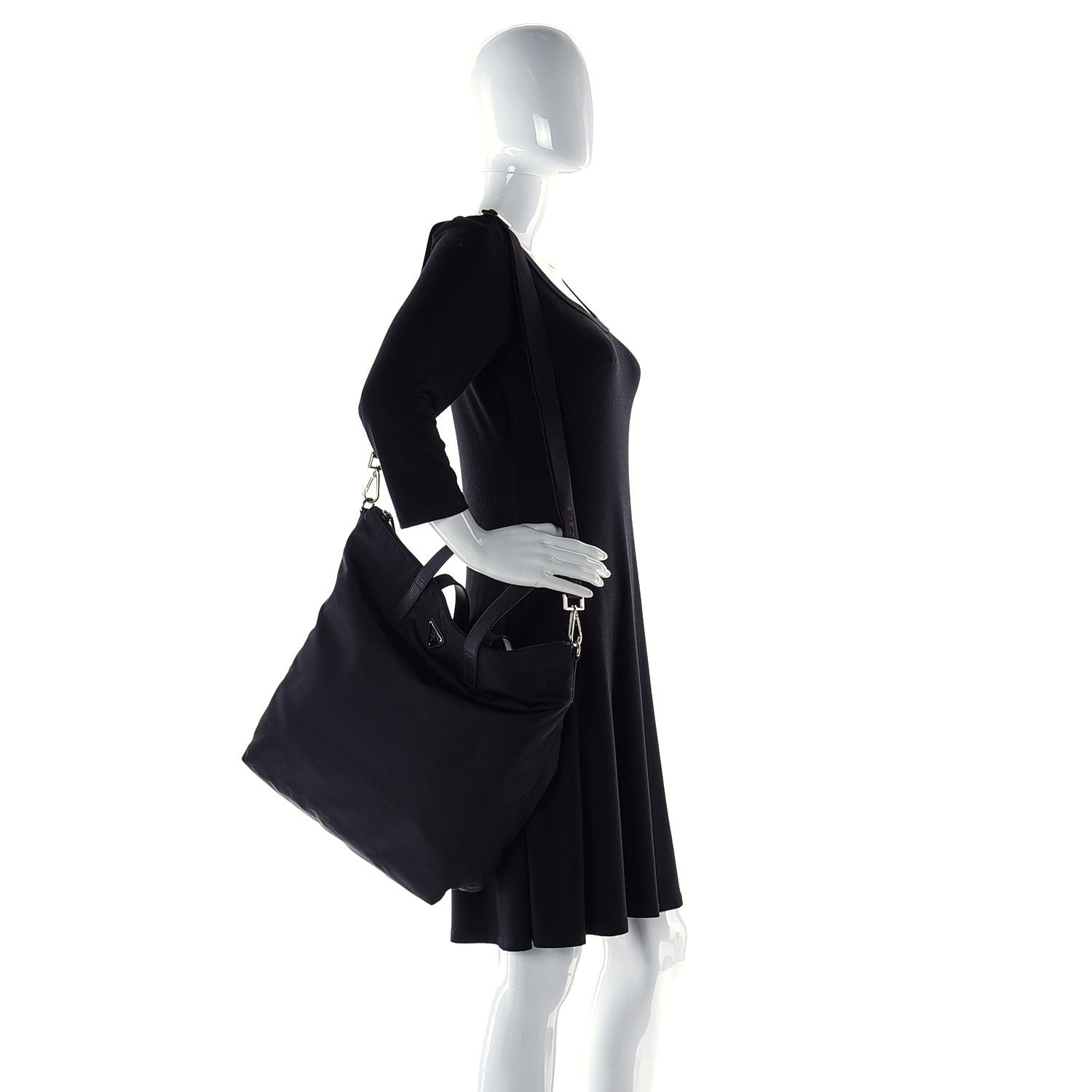 Prada Tessuto Nylon Vela Shopping Tote Black 4 of 8