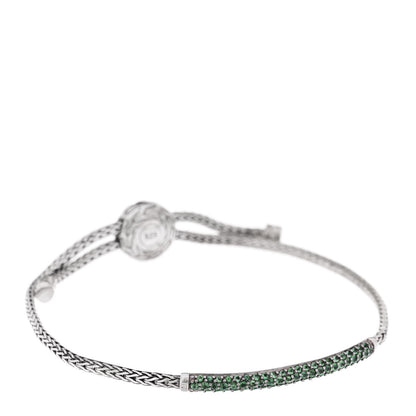John Hardy Sterling Silver Emerald Classic Chain Pull Through Station Bracelet 1 of 4