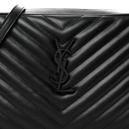 Saint Laurent Calfskin Matelasse Monogram Monochrome Lou Camera Bag Black 8 of 10