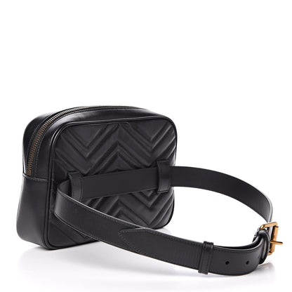 Gucci Calfskin Matelasse Mens GG Marmont Belt Bag 90 36 Black 3 of 10