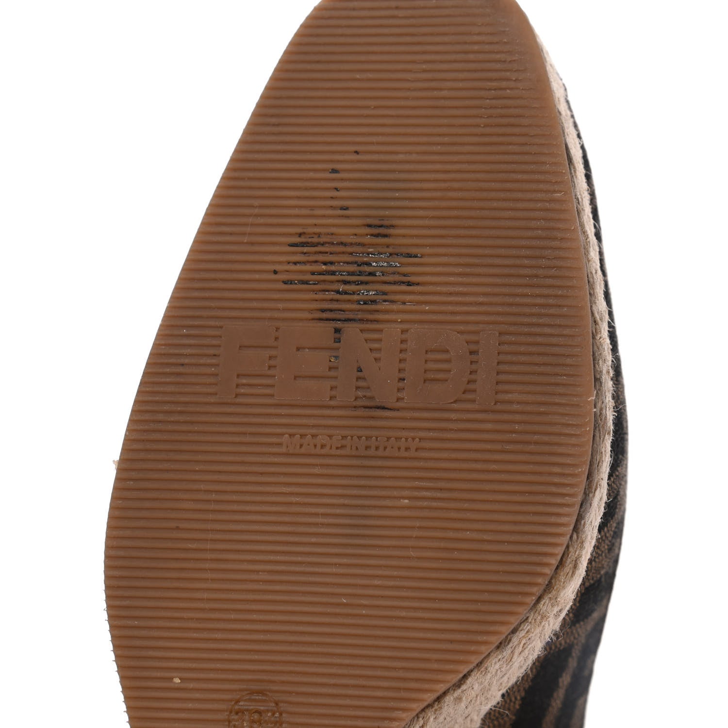 Fendi Zucca Raffia Zeppa Wedge Sandals 39.5 Tobacco 8 of 21