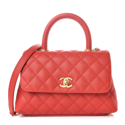 Chanel Caviar Quilted Mini Coco Handle Flap Red 1 of 10