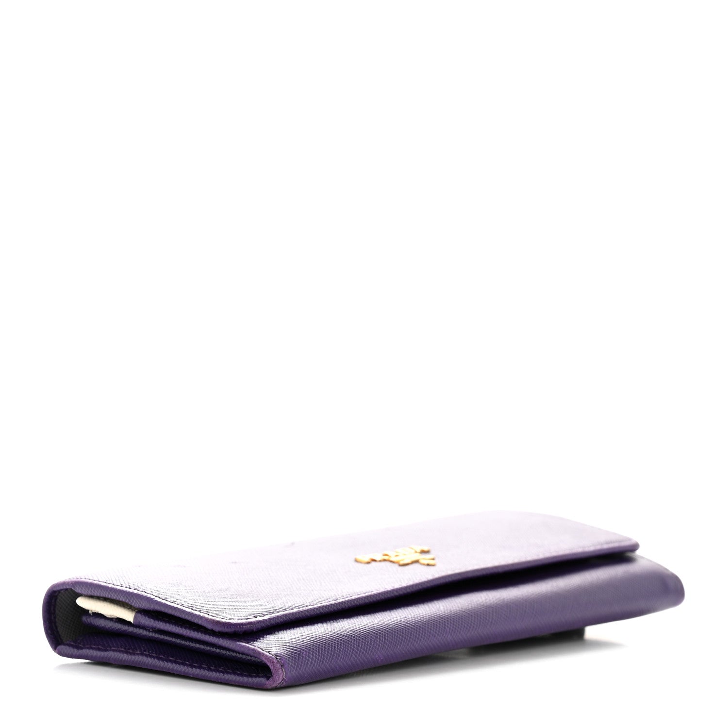 Prada Saffiano Lux Continental Flap Travel Wallet Viola Multicolor