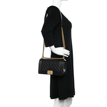 Chanel Caviar Quilted Medium Boy Flap Black 2 of 11