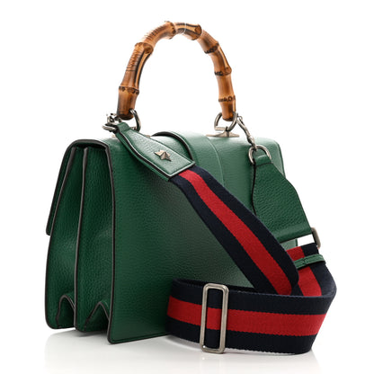 Gucci Dollar Calfskin Crystal Web Medium Dionysus Bamboo Top Handle Bag Emerald 3 of 12
