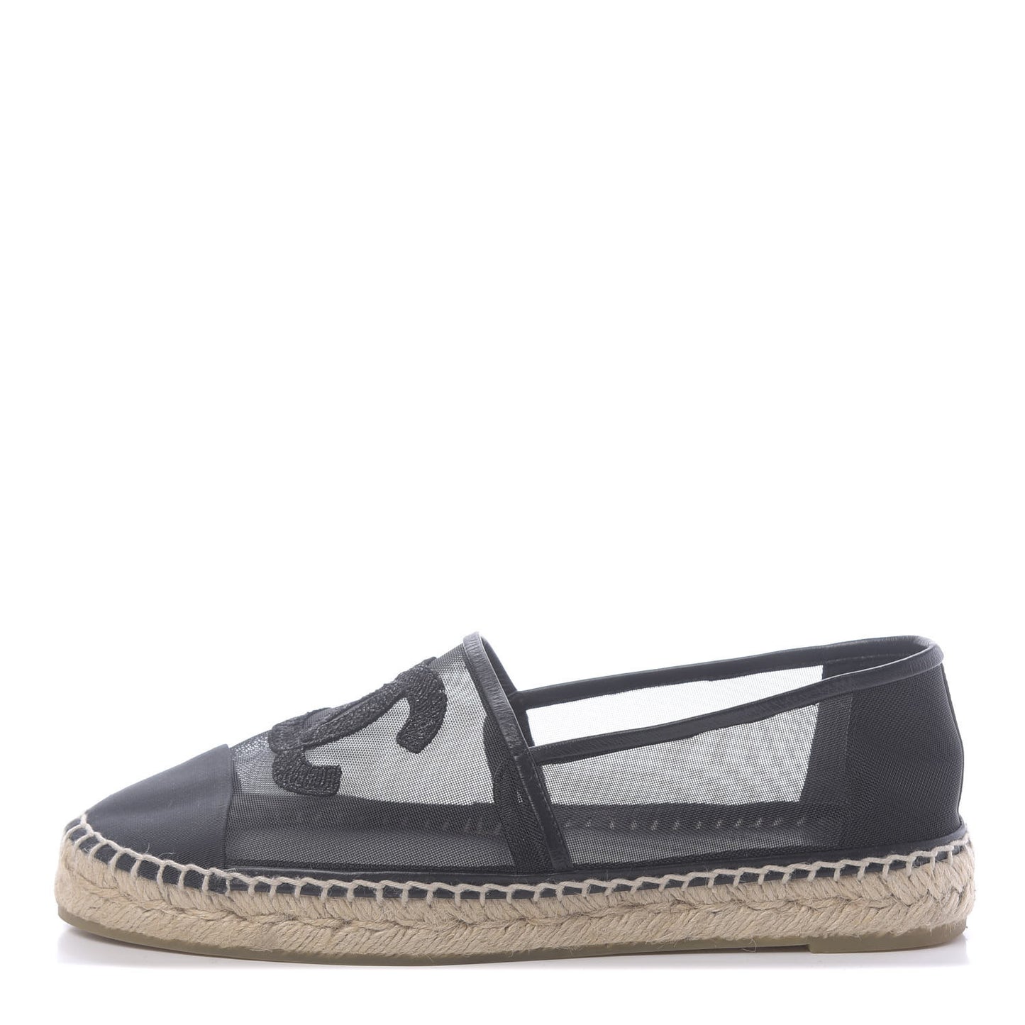 Mesh Grosgrain CC Espadrilles 40 Black