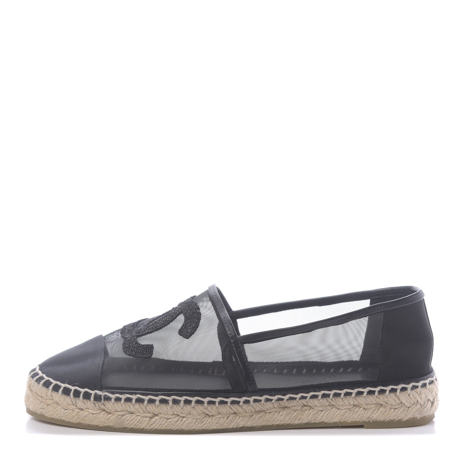 Chanel Mesh Grosgrain CC Espadrilles 40 Black 1 of 8