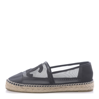 Chanel Mesh Grosgrain CC Espadrilles 40 Black 1 of 8