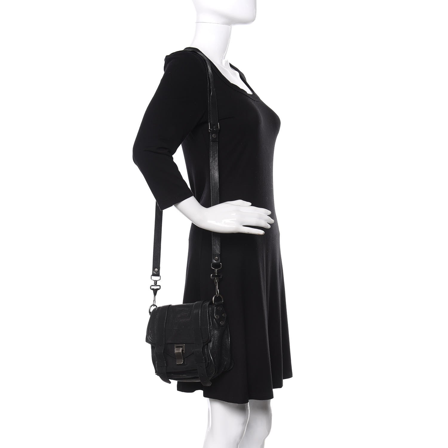 Proenza Schouler Lambskin PS1 Mini Pouch Messenger Black 2 of 13