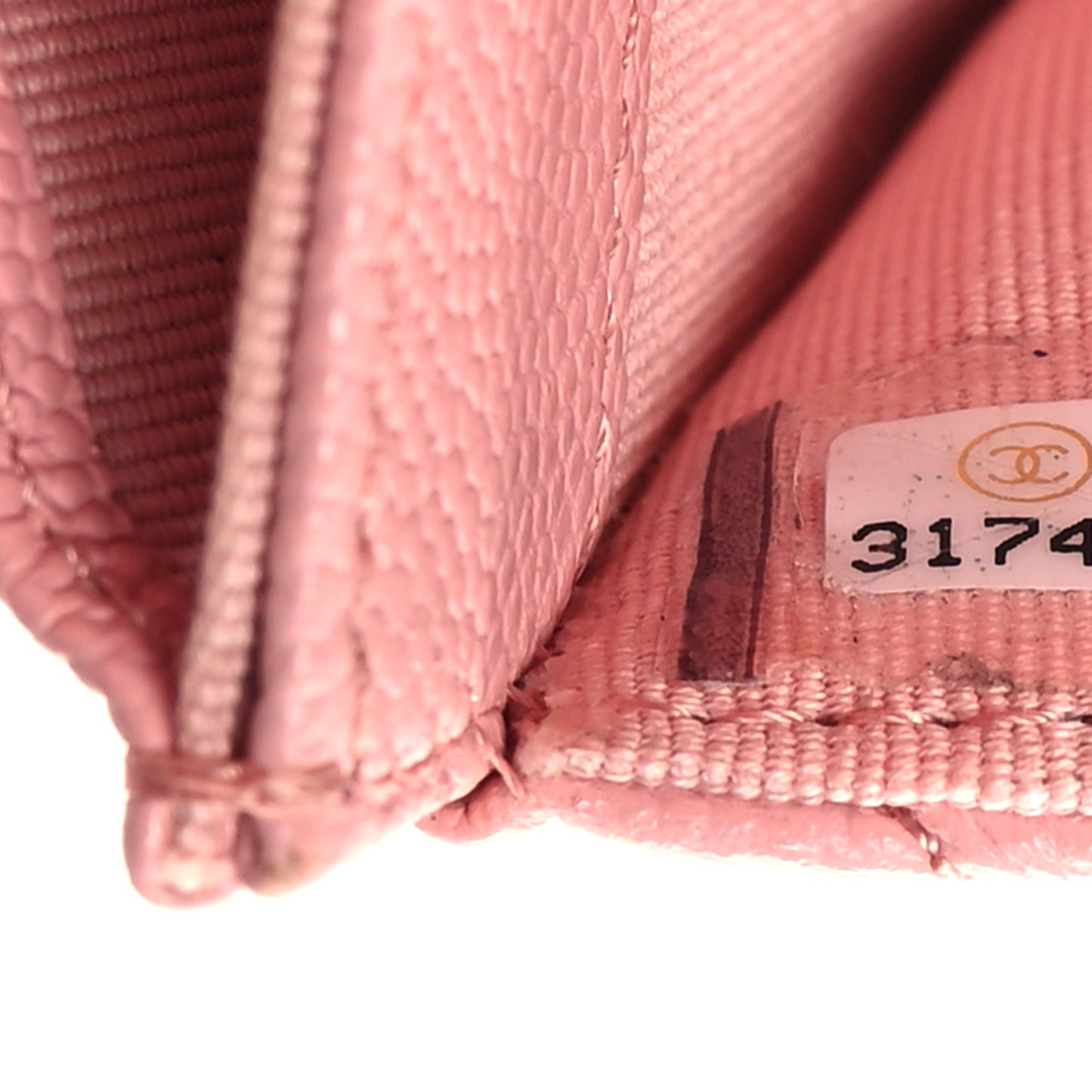 Caviar Quilted Flap Card Holder Wallet Light Pink