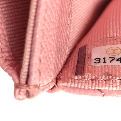 Chanel Caviar Quilted Flap Card Holder Wallet Light Pink 8 of 12