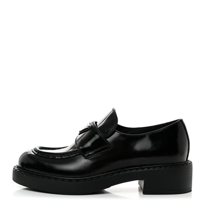 Prada Spazzolato Metal Triangle Logo 50mm Loafers 36 Black 1 of 9