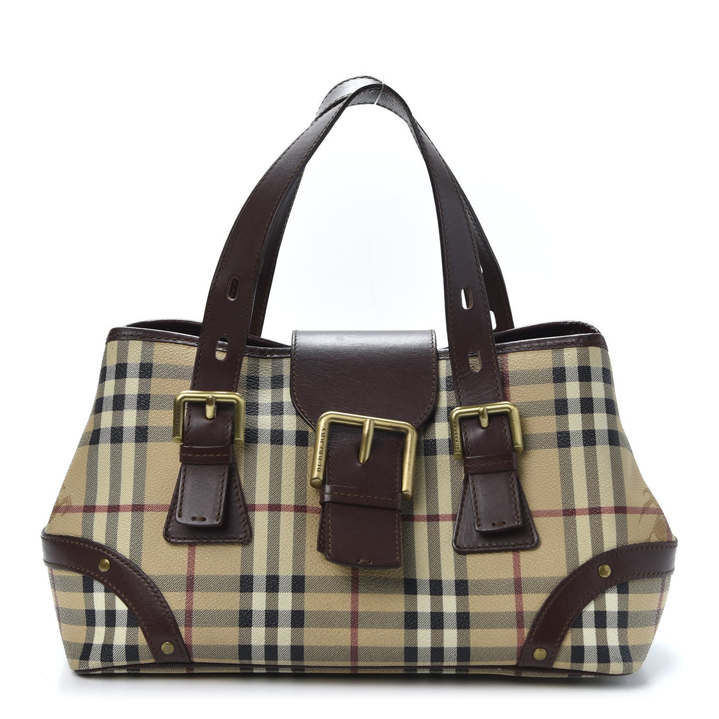 Haymarket Check Buckle Satchel Chocolate