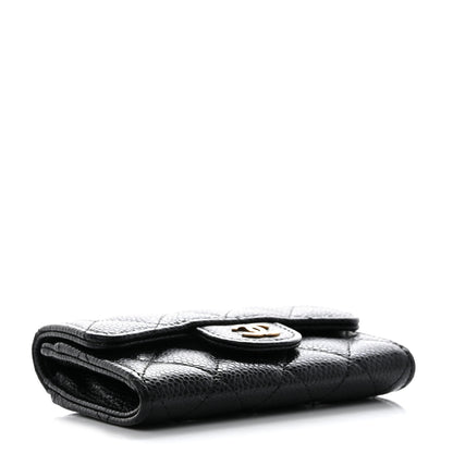 Chanel Caviar Quilted Flap Card Holder Wallet Black 4 of 10