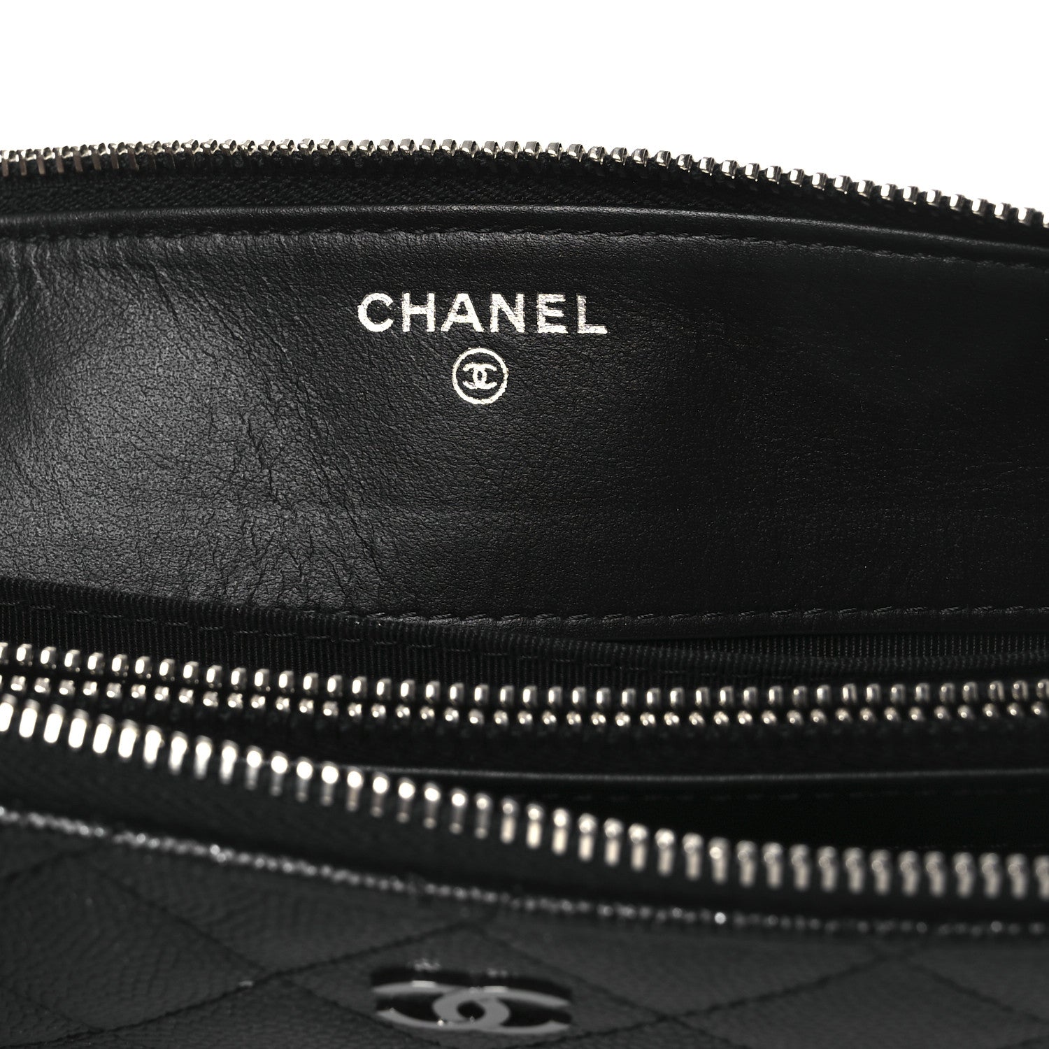 Chanel Iridescent Caviar Quilted Small Zipped Pouch Black 6 of 9