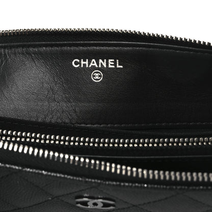Chanel Iridescent Caviar Quilted Small Zipped Pouch Black 6 of 9