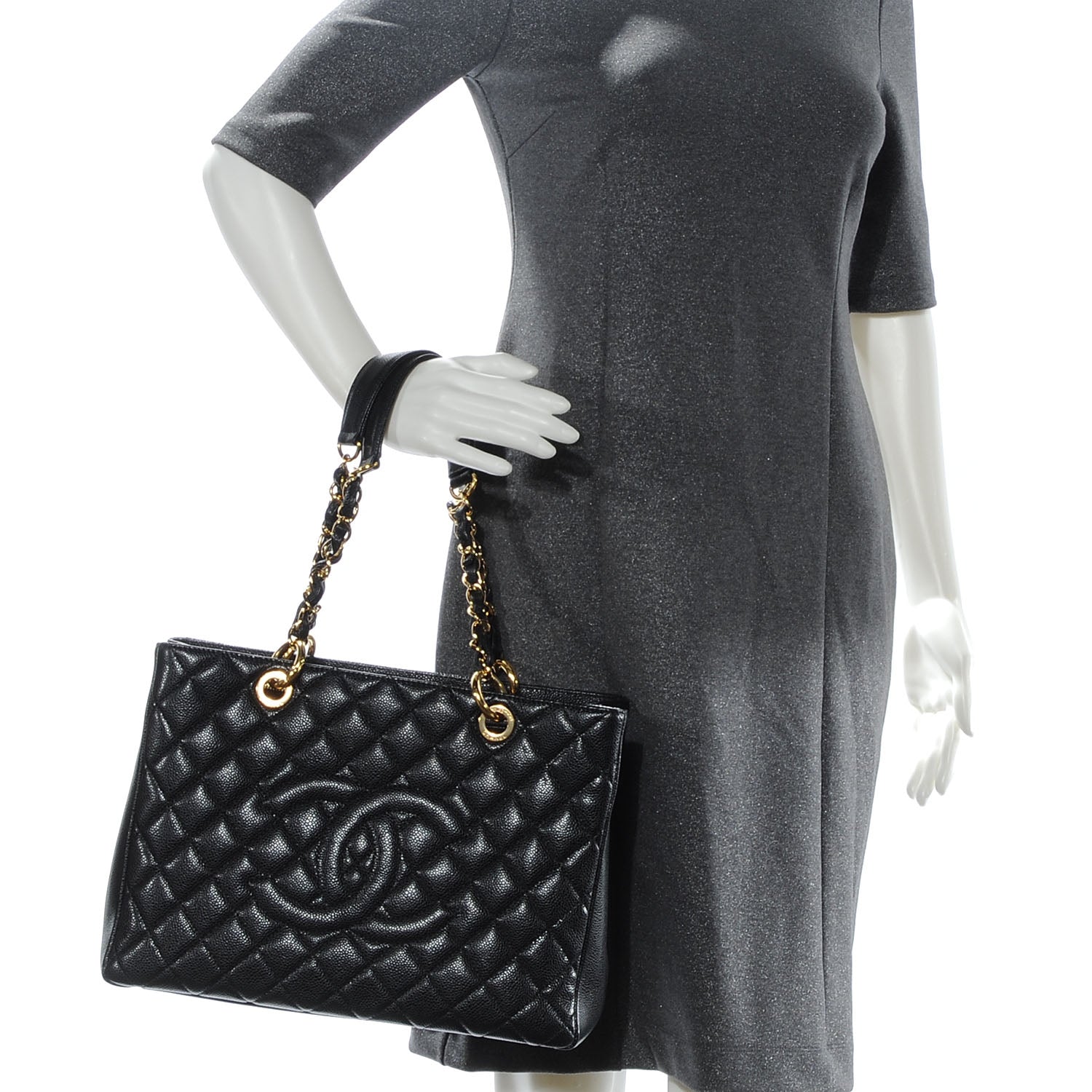 Chanel Caviar Grand Shopping Tote GST Black 2 of 8