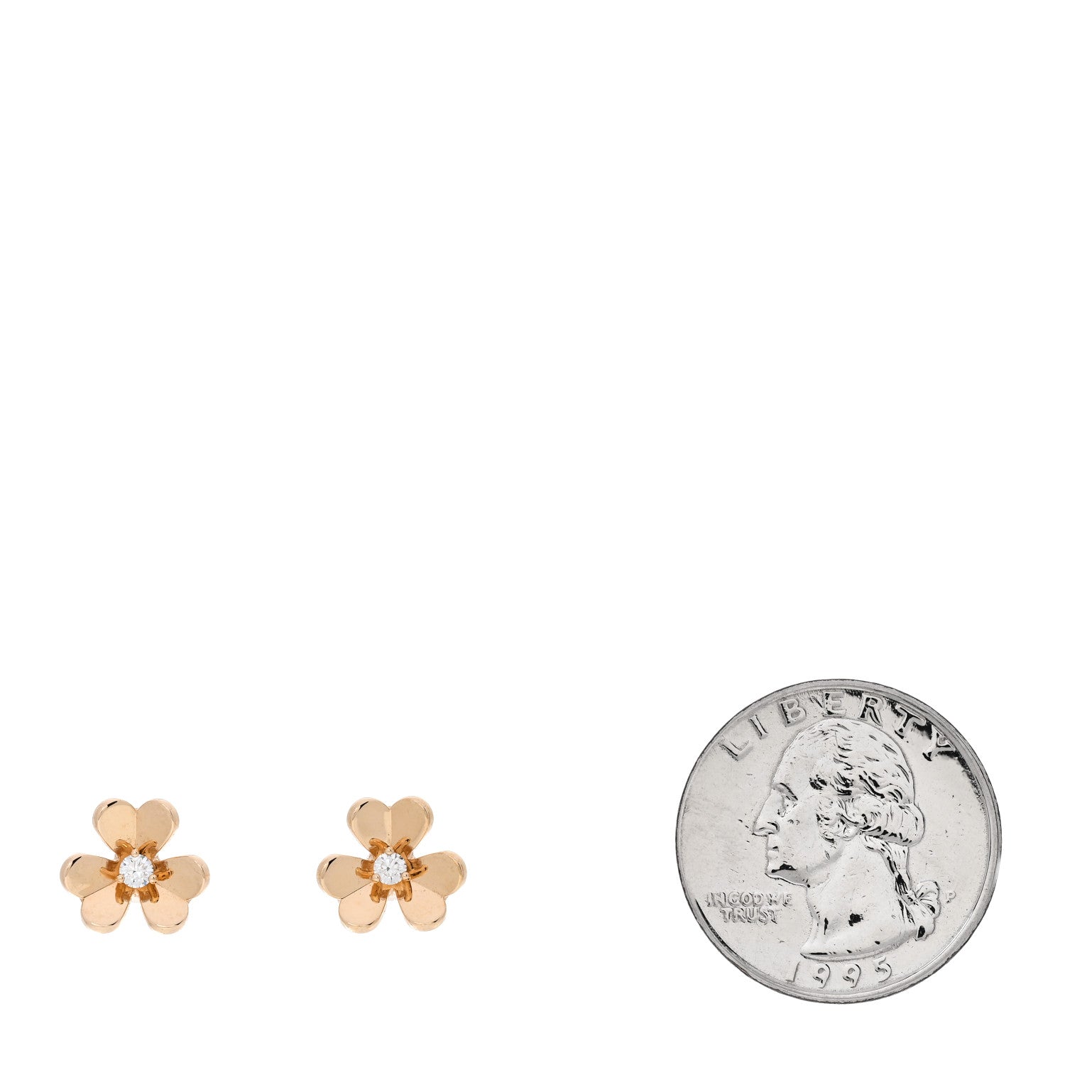 Van Cleef & Arpels 18K Yellow Gold Diamond Mini Frivole Earrings 2 of 5