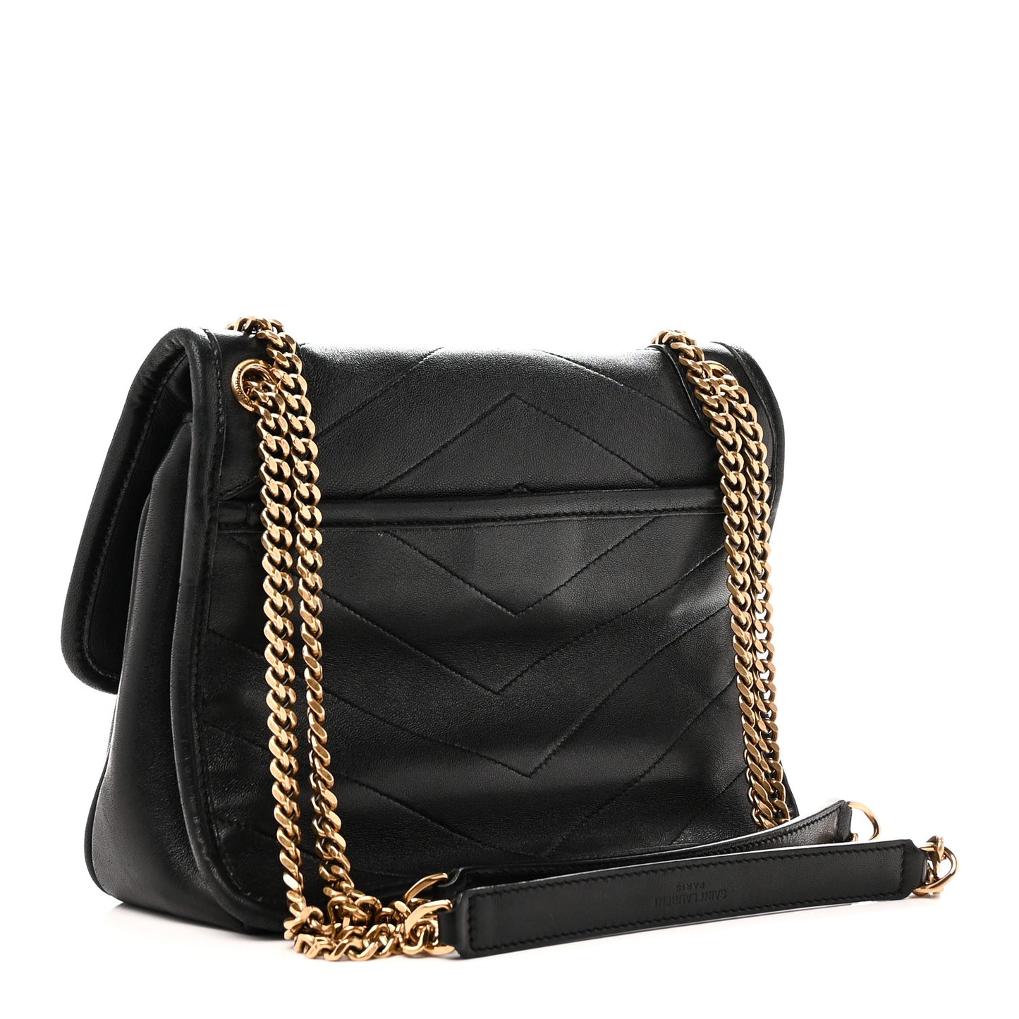 Lambskin Matelasse Monogram Baby Niki Chain Satchel Black