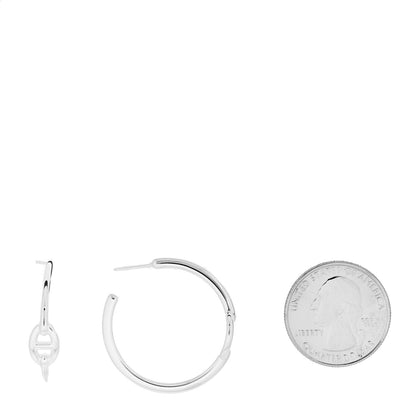 Hermes Sterling Silver Chaine D'Ancre Enchaine Hoop Earrings 2 of 5