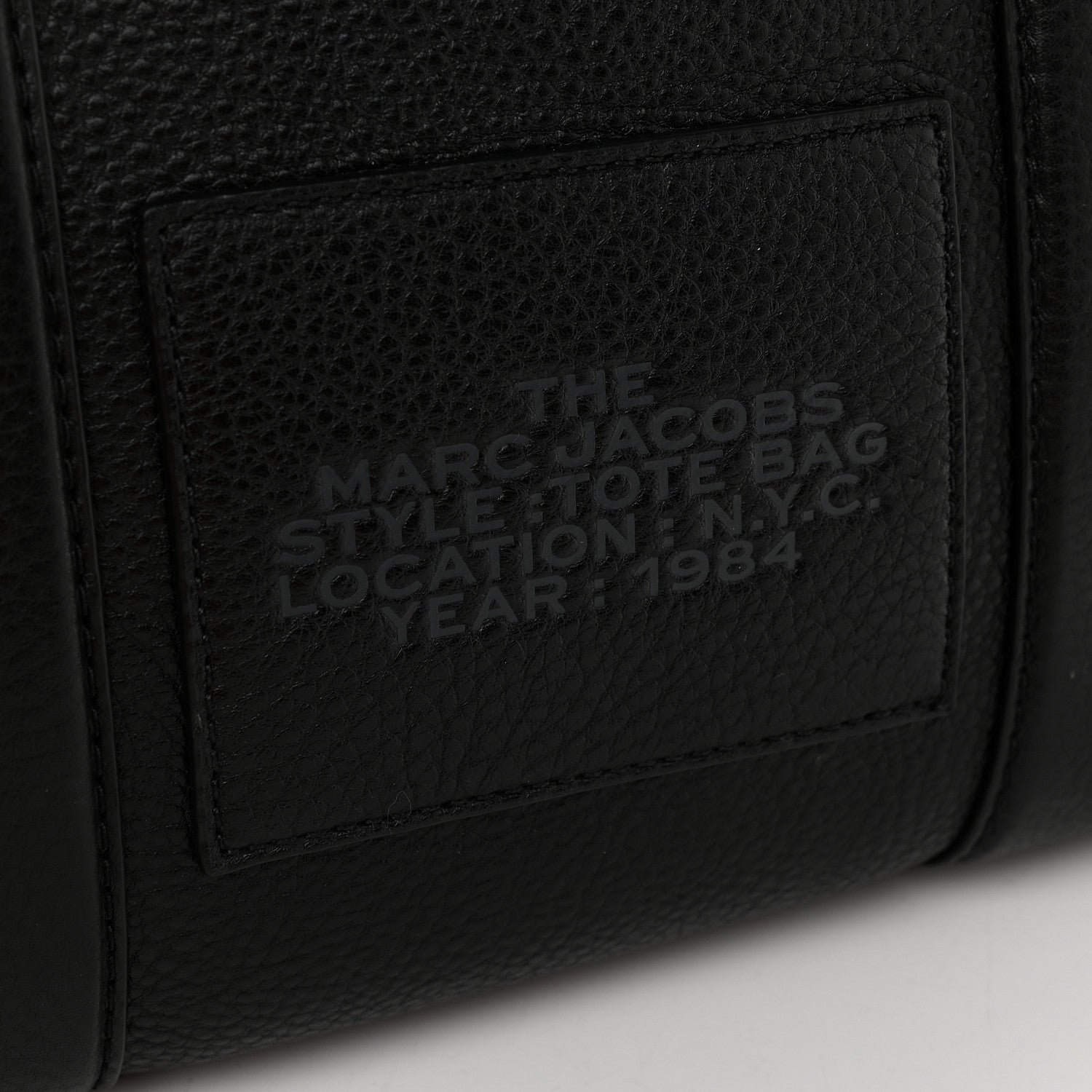 Marc Jacobs Grained Calfskin Medium The Tote Bag Black 5 of 7