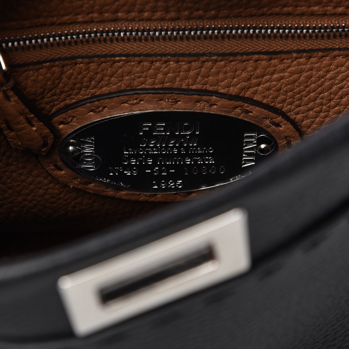 Cuoio Romano Selleria Bi-Color Mini Peekaboo Iconic Satchel Black Mou