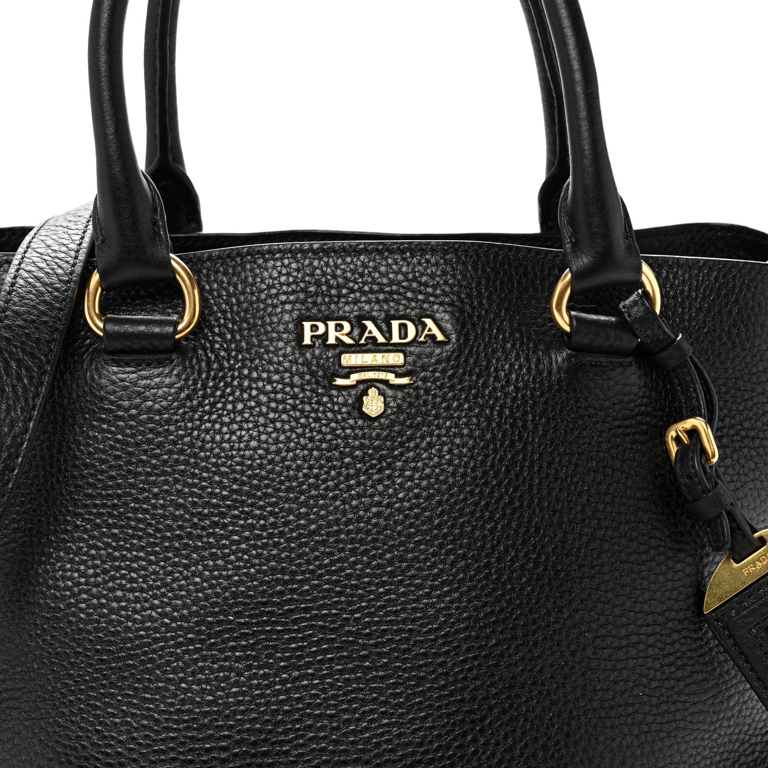 Prada Vitello Phenix Top Handle Bag Black 8 of 10