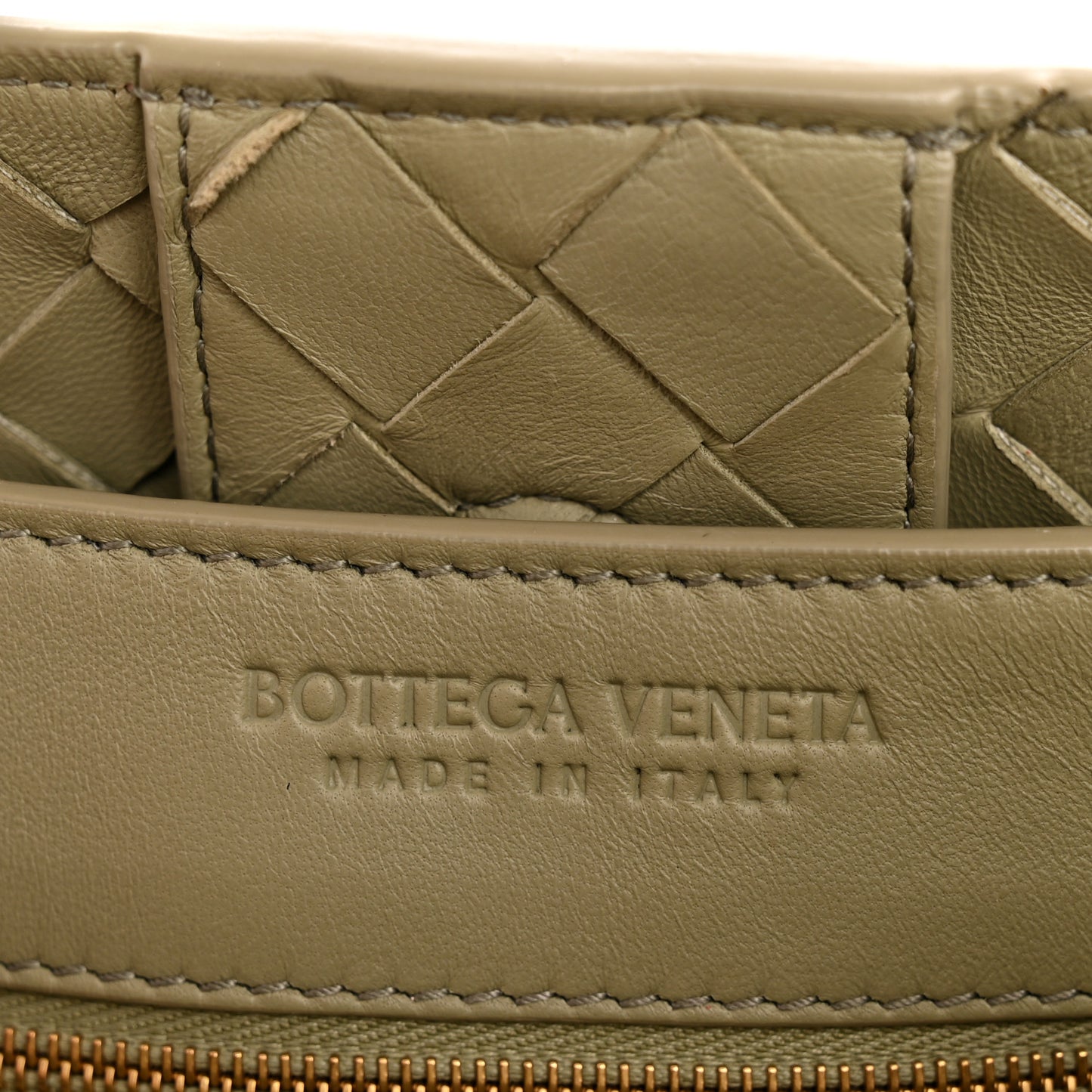 Nappa Intrecciato Medium Andiamo Shoulder Bag Travertine