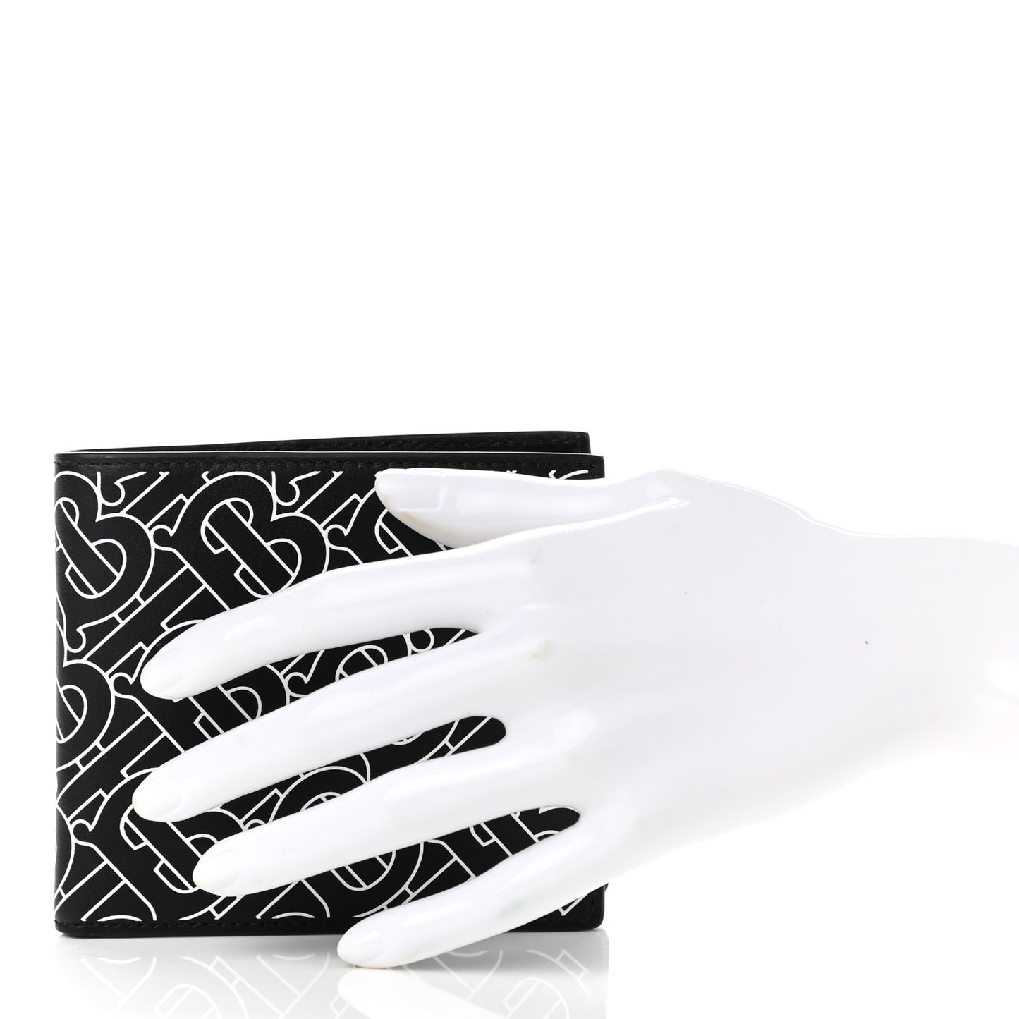 Calfskin Embossed Monogram Bi-Fold Wallet Black White