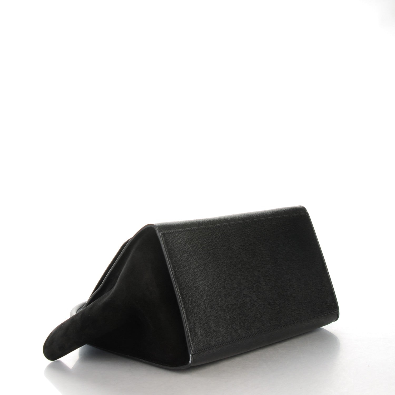 Celine Drummed Calfskin Suede Large Trapeze Black 4 of 7