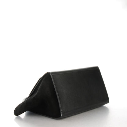Celine Drummed Calfskin Suede Large Trapeze Black 4 of 7