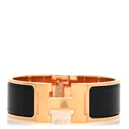 Hermes Enamel Wide Clic Clac H Bracelet PM Black 1 of 5