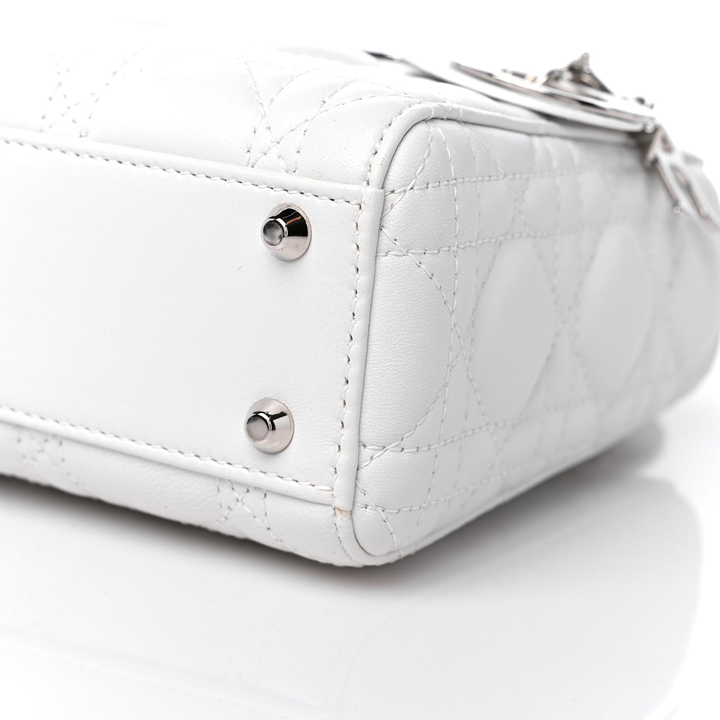 Lambskin Cannage Mini Lady Dior White