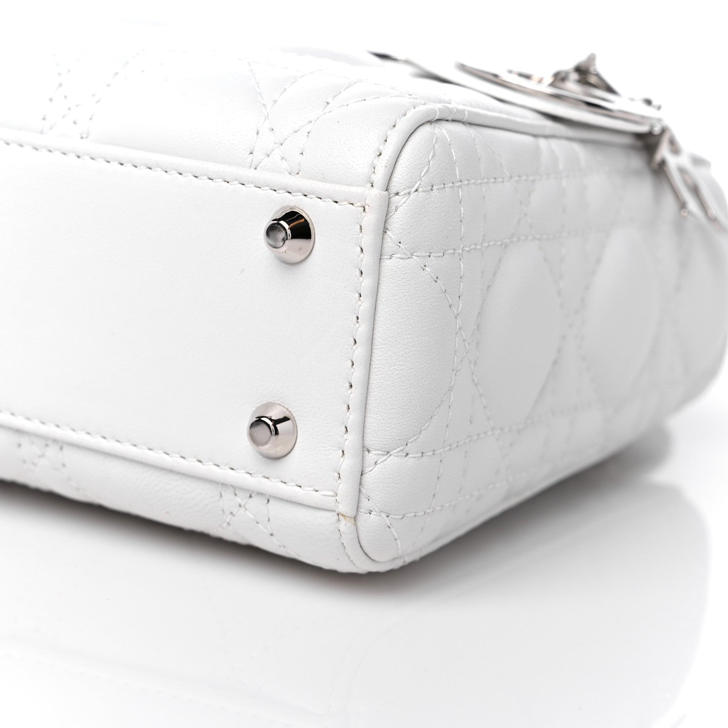 Christian Dior Lambskin Cannage Mini Lady Dior White 8 of 12