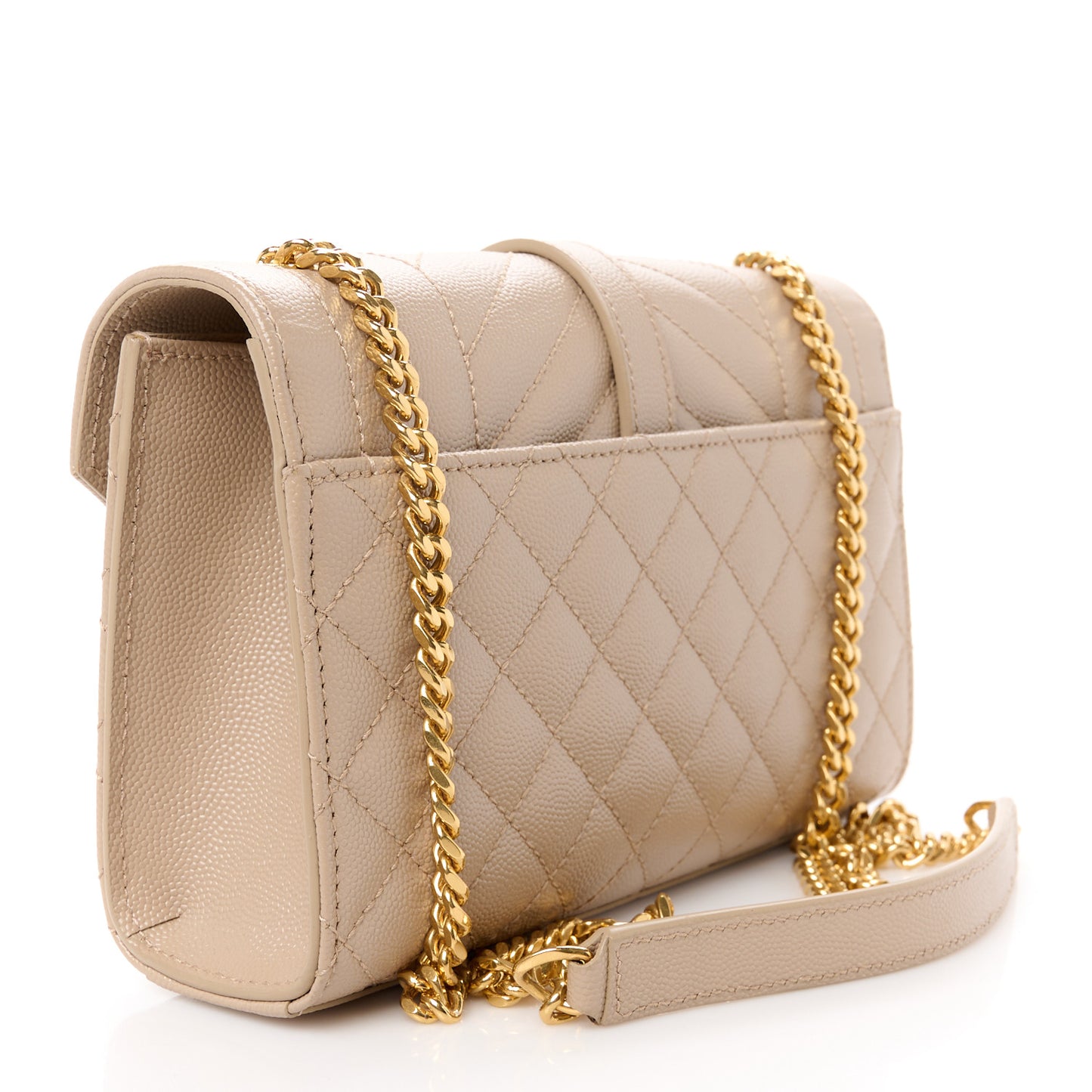 Grain De Poudre Textured Mixed Matelasse Triquilt Small Monogram Satchel Dark Beige