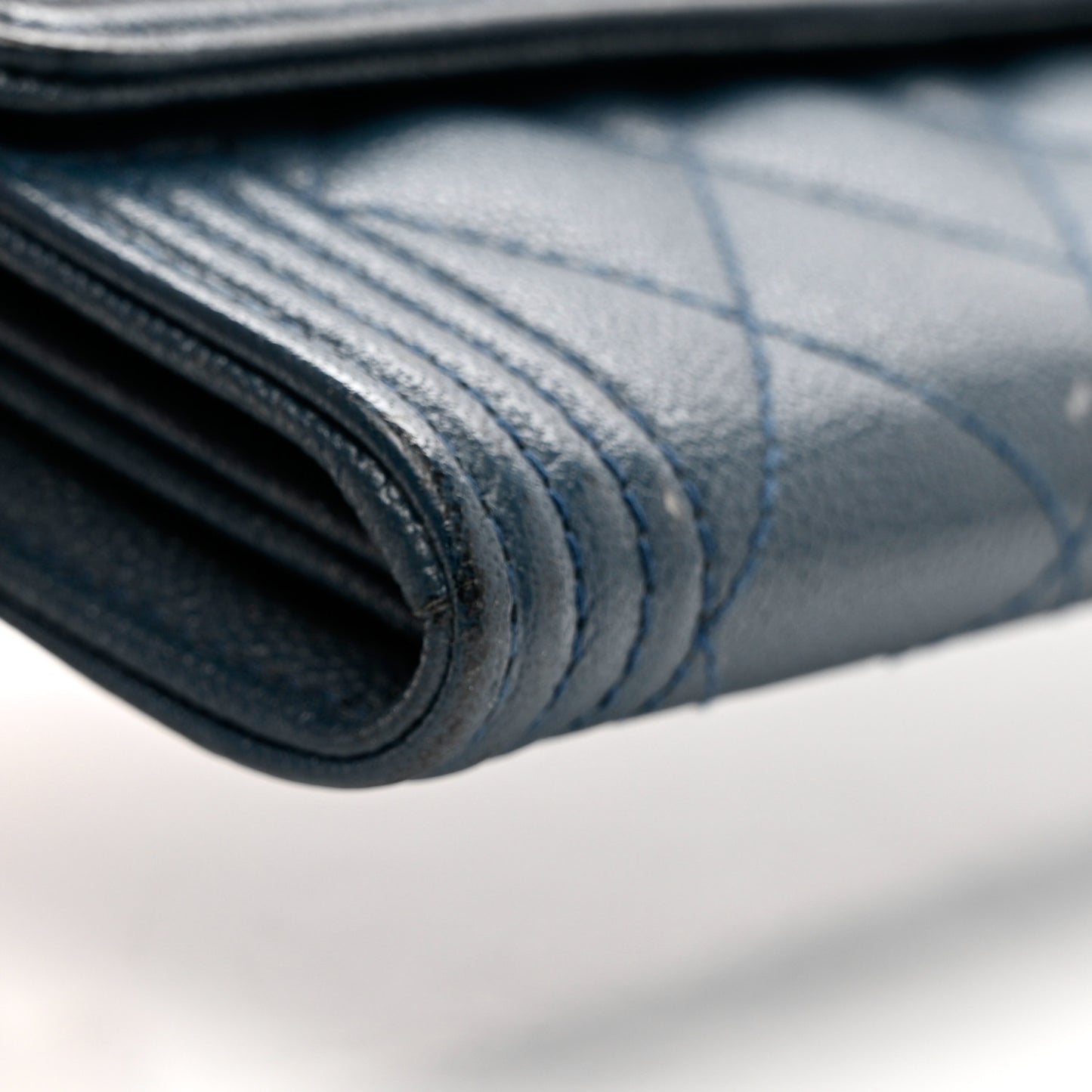 Caviar Quilted Boy Flap Wallet Blue
