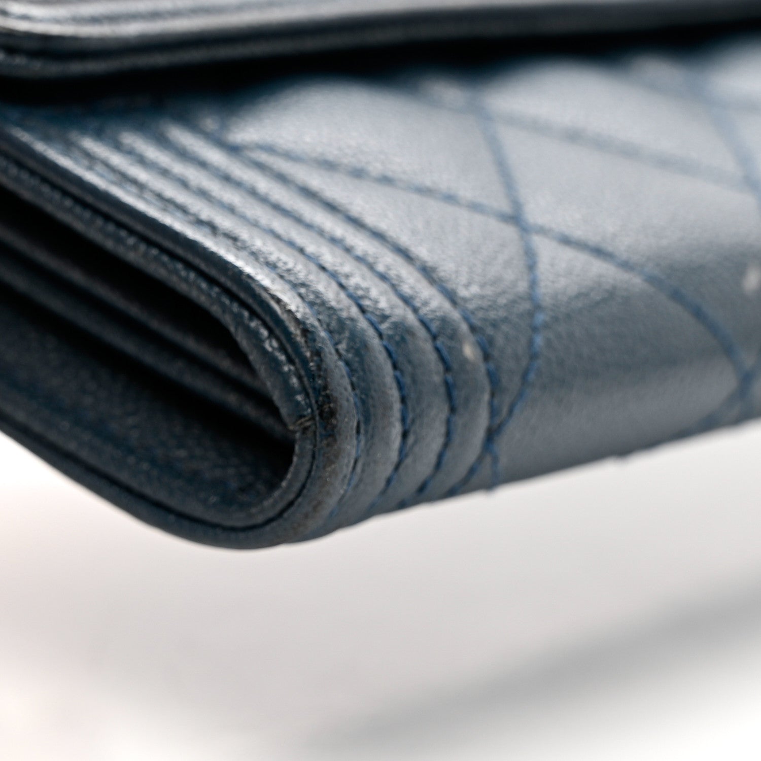 Chanel Caviar Quilted Boy Flap Wallet Blue 10 of 10