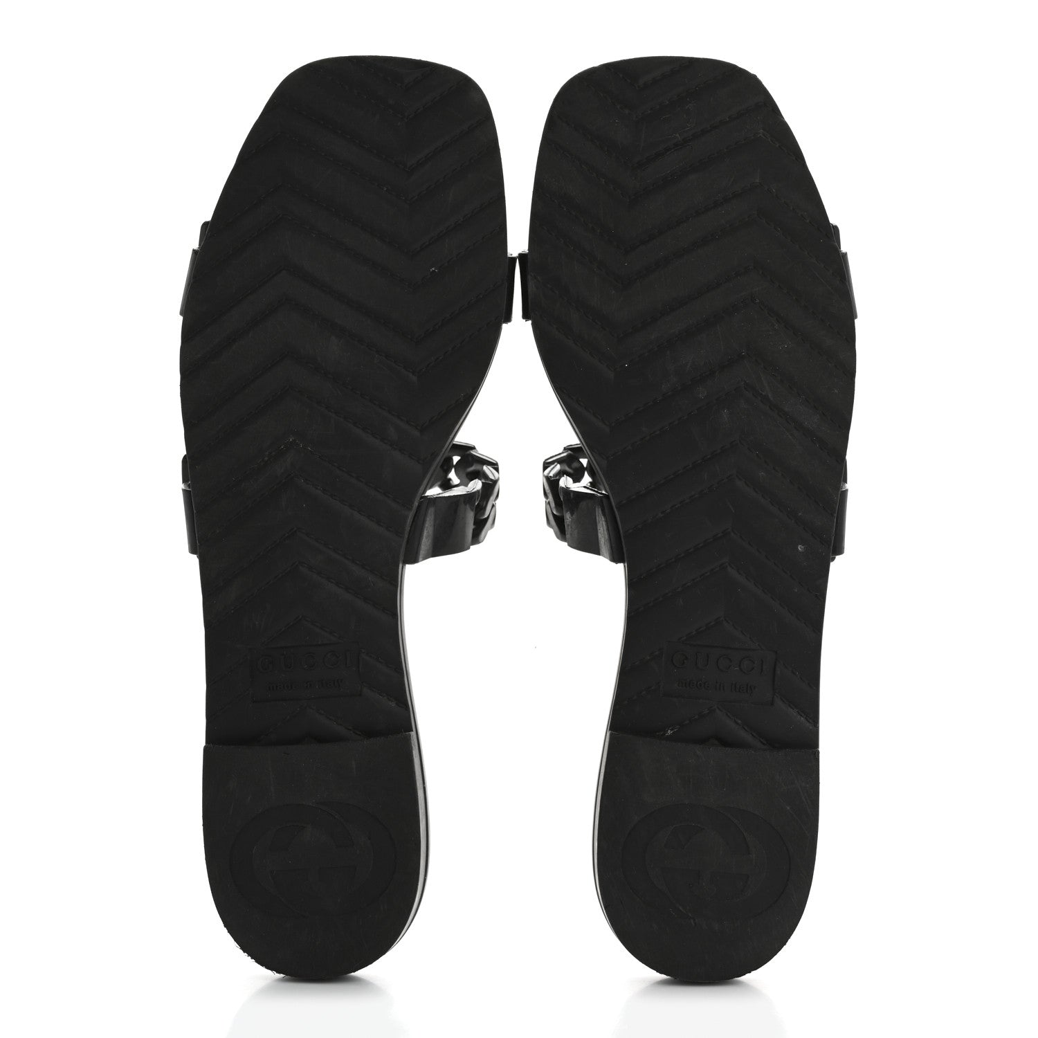 Gucci Rubber Womens Slide Sandals 38 Black 6 of 12