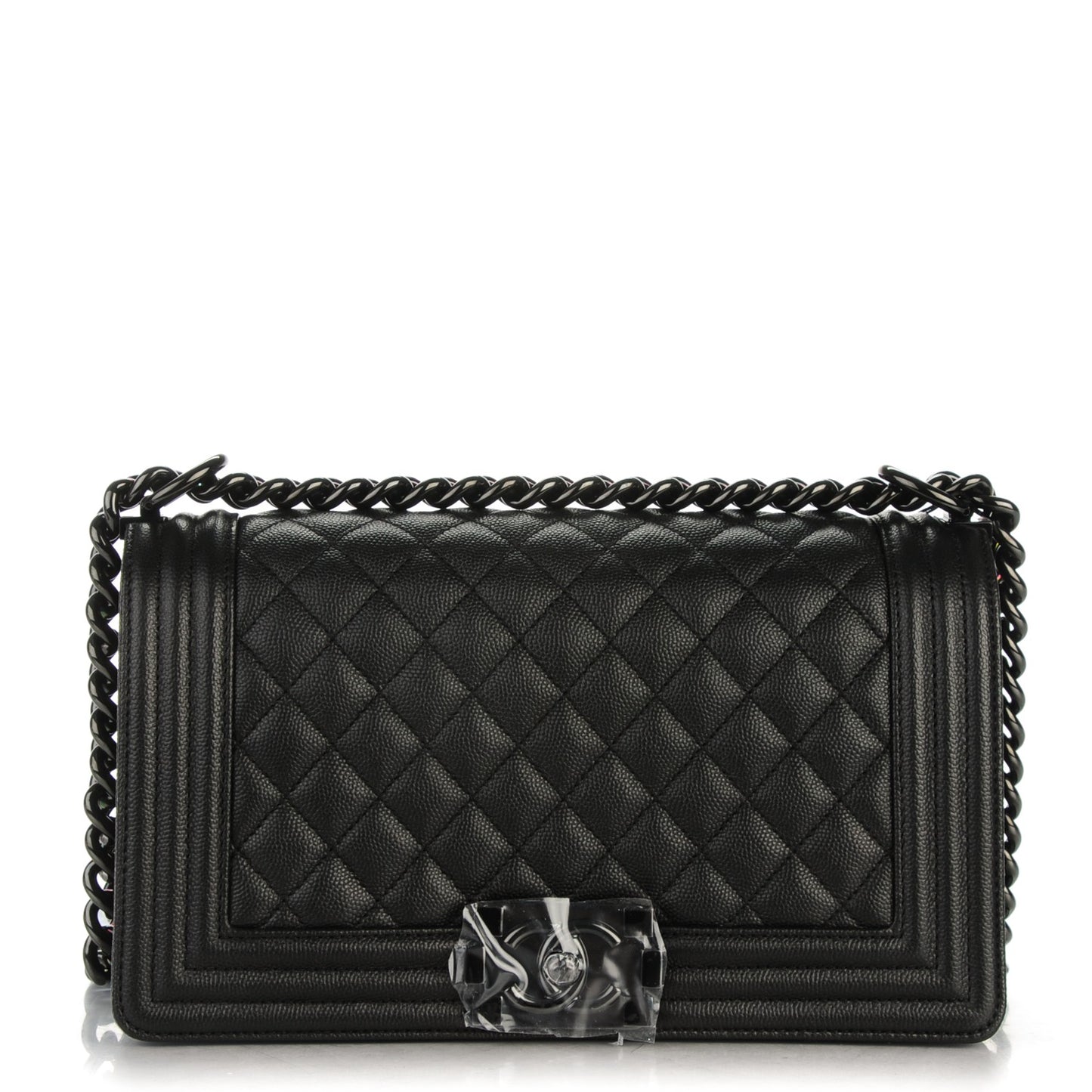 Caviar Quilted Medium Boy Flap So Black