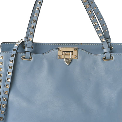 Valentino Garavani Vitello Medium Rockstud Tote London Stone 9 of 10