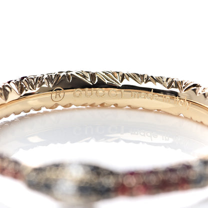 Gucci 18K Yellow Gold Black Diamond Topaz Sapphire Ouroboros Snake Ring 51 5.75 5 of 8
