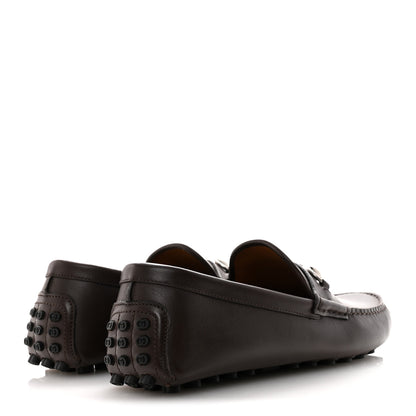 Gucci Calfskin Mens Horsebit Driver Loafers 8 Brown 5 of 10