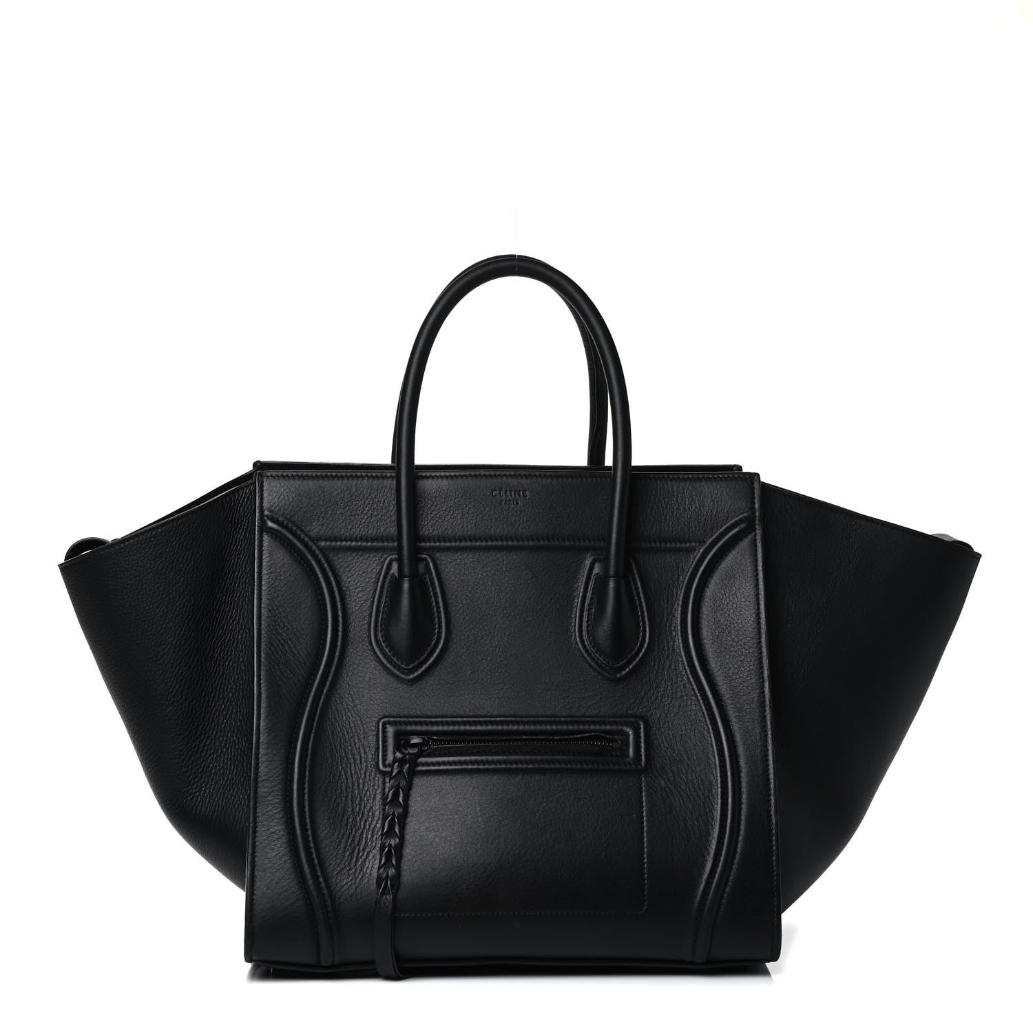 Celine Supple Calfskin Medium Phantom Luggage Black 1 of 4