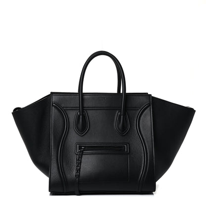 Celine Supple Calfskin Medium Phantom Luggage Black 1 of 4