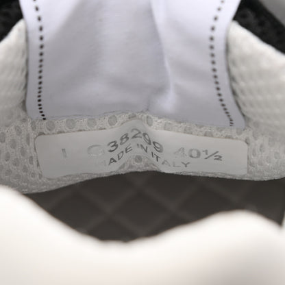 Chanel Mesh Suede Grained Calfskin Womens CC Sneakers 40.5 Black White 7 of 8