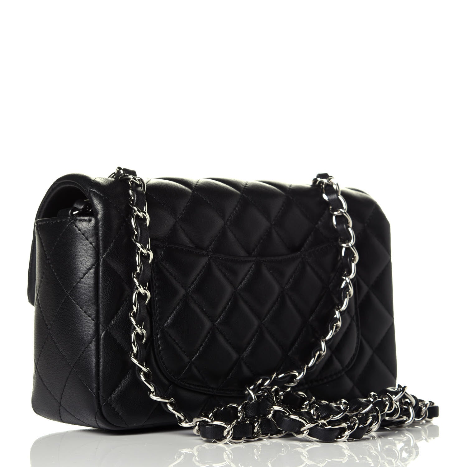 Chanel Lambskin Quilted Mini Rectangular Flap Black 3 of 9