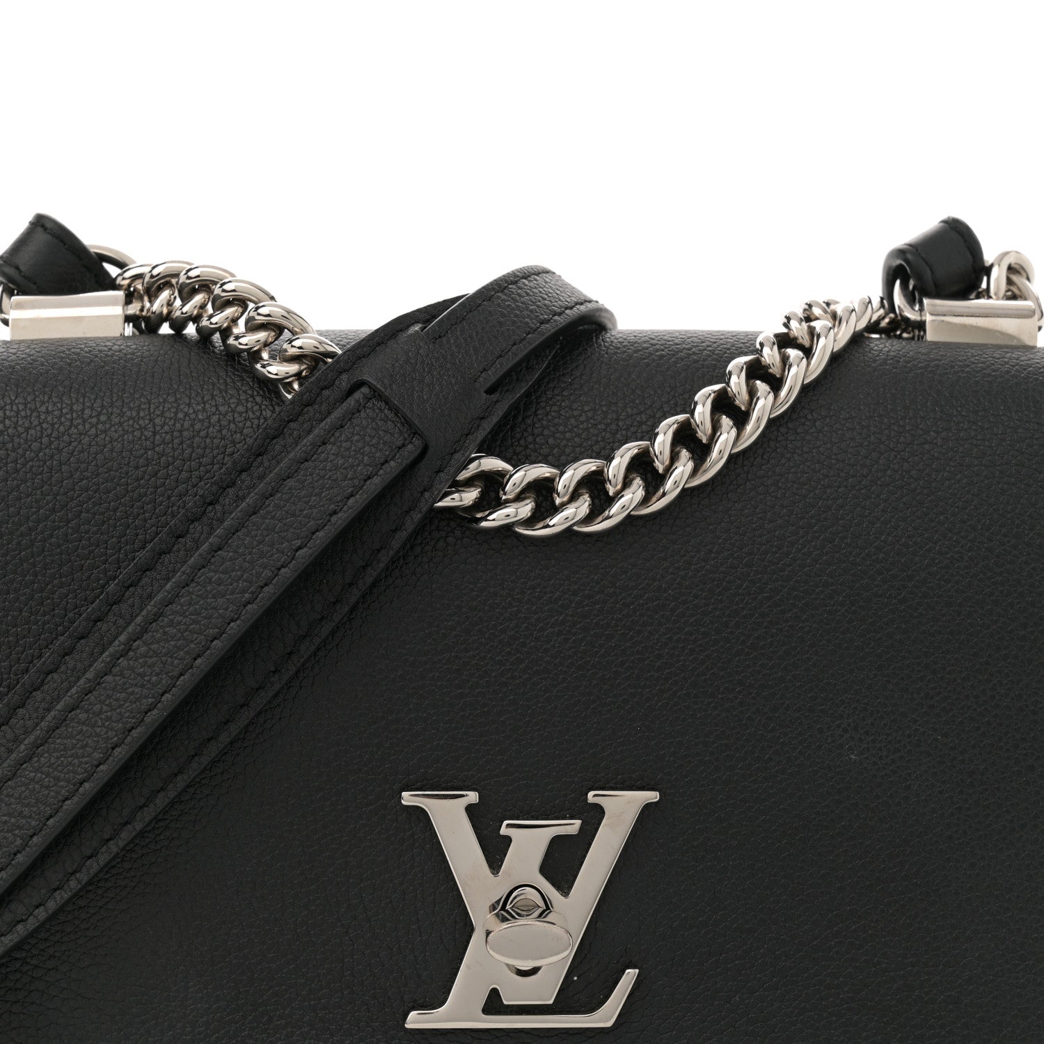 Louis Vuitton Calfskin Lockme II Chain Bag BB Black 7 of 9