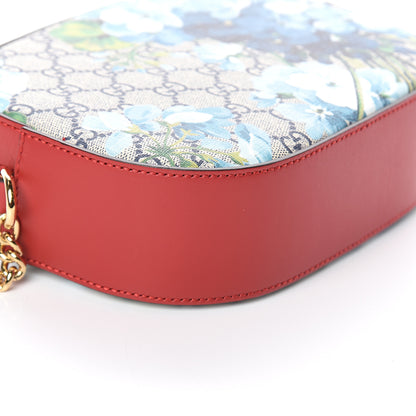 Gucci GG Supreme Monogram Blooms Mini Chain Shoulder Bag Beige Blue Navy Hibiscus Red 7 of 8
